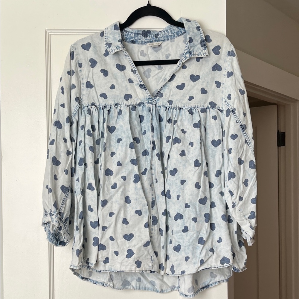 Cato Blue Heart Blouse